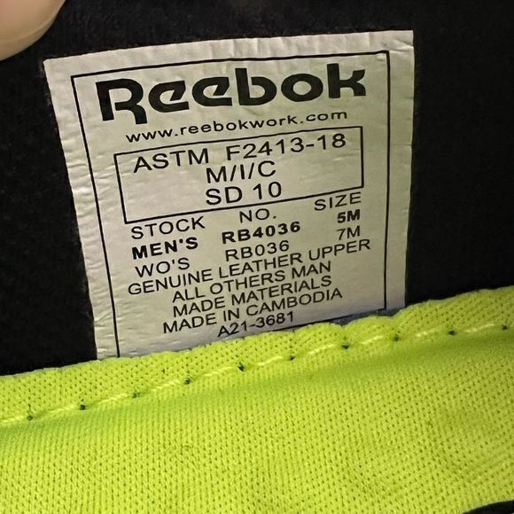 Reebok Sublite Cushion Work RB4036 Athletic Slip On Work Shoe Black Size 5/7 - Picture 7 of 7